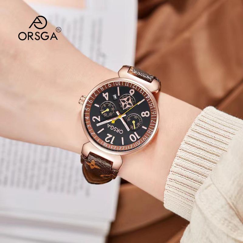 ORSGA Women's Fashion Waterproof Quartz Wristwatch - High-end Casual Calendar Design