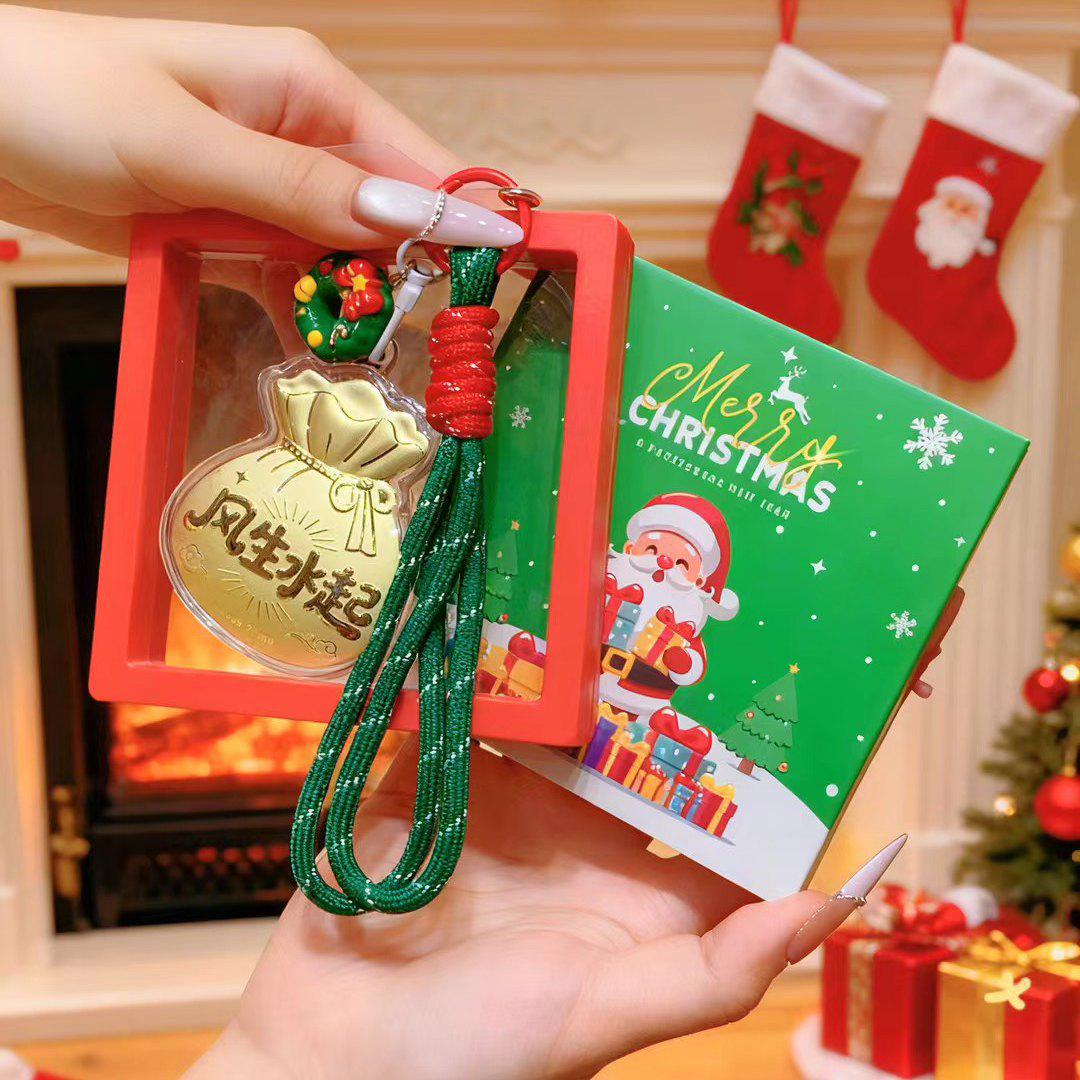 Creative Shuibei 999 Fine Gold Christmas Cartoon Mobile Phone Charm Charm Only
