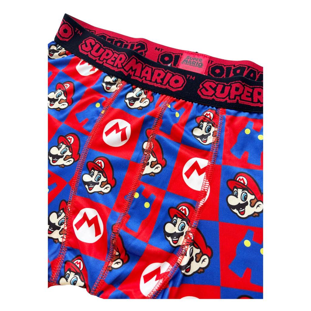 Small Planet Nintendo Super Mario Transfer Boxer Mario Size M Briefs, Face, Blue,