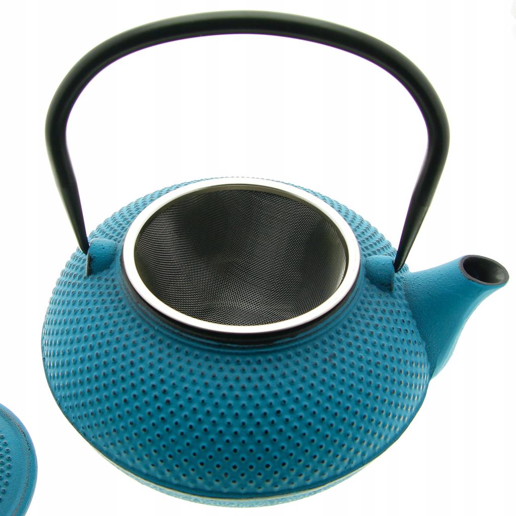 CAST IRON KETTLE 1.5L TEAPOT 2x CUPS TEA INFUSER + STRAINER