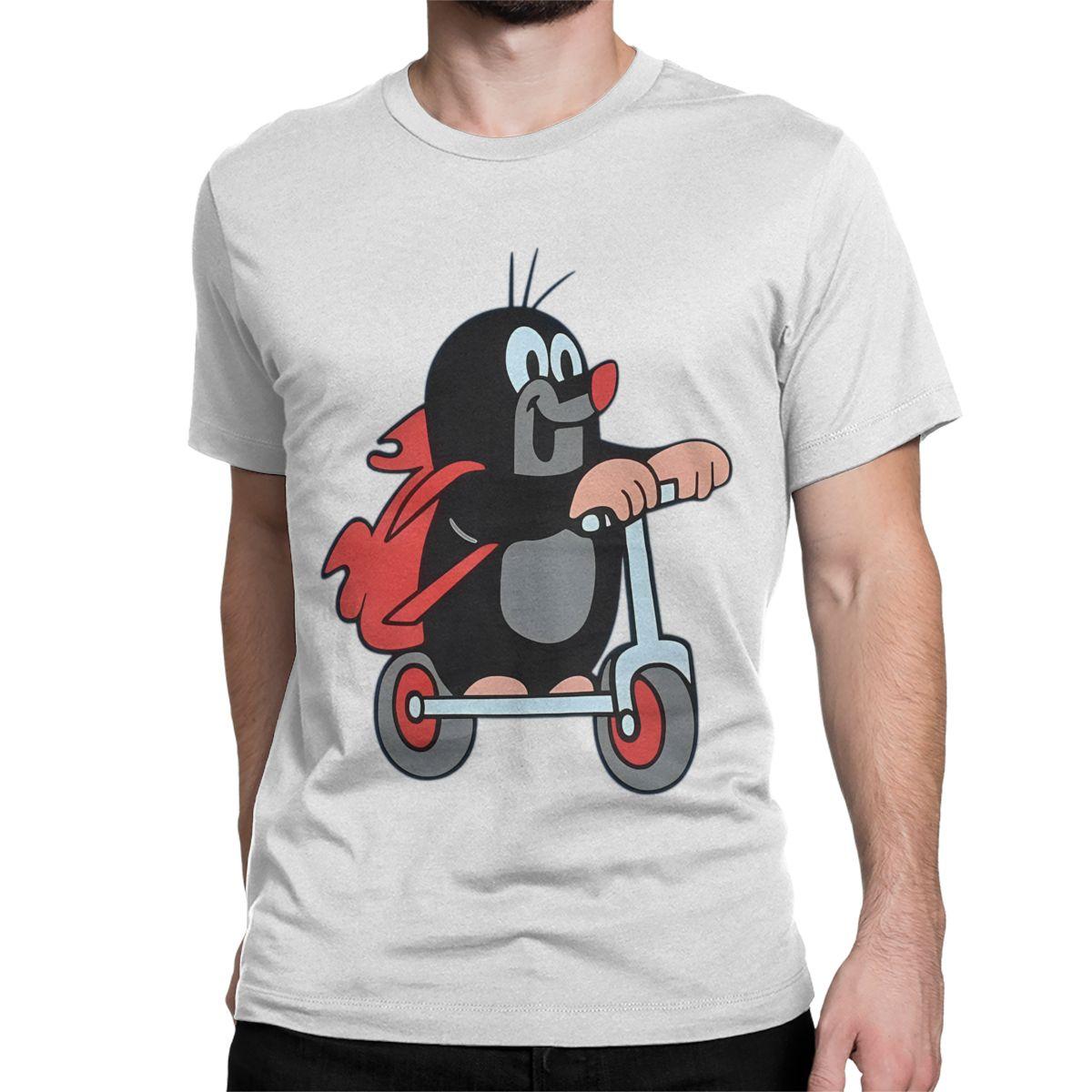 BenberFashion Coole De Kleine Muis Fiets T-shirts Mannen Vrouwen Ronde Hals Puur Katoen T-shirts Cartoon Vrienden Samen T-shirt Nieuwe Kleding 3XL