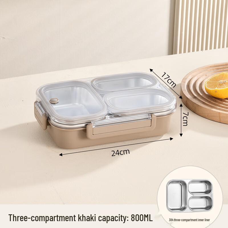 

304 Stainless Steel Sealed Bento Lunch Box with Compartments