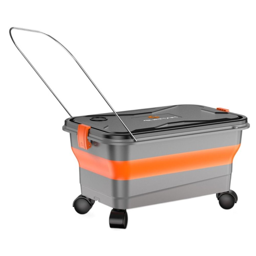 Folding Design Car Wash Water Tank Mobile 22L Capacity Camping Water Container Removable Rotating Rollers Car Wash Bucket