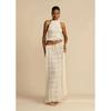 2025 Spring and Summer New European and American Fashion Sexy Backless Halter Neck Lace Vest Long Skirt Suit Beach Skirt