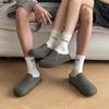 Half Shoes For Men Women Couple Mules Loafers Slippers Open-Back Casual Shoes Suede Leather Slides Sandal Platform Slip On Flats