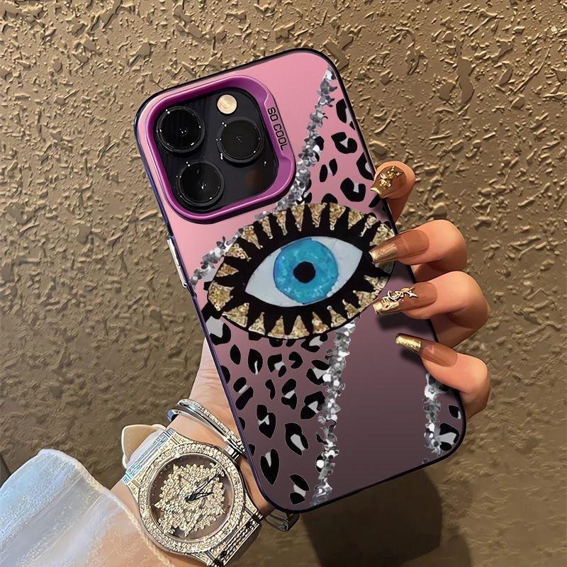 Blue Stripe Eye Case for iPhone 15 Pro Max - Trendy Design Fits iPhone 13, 14, 16 iPhone 7/8