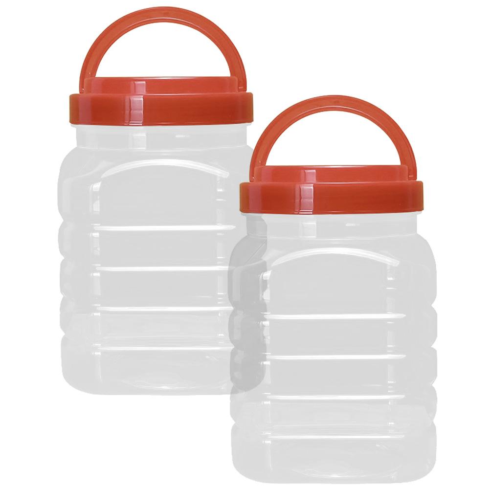 2 Pcs Bean Storage Jar Honey Dispenser Liquid Food Plastic Jam Bottle Rice Container