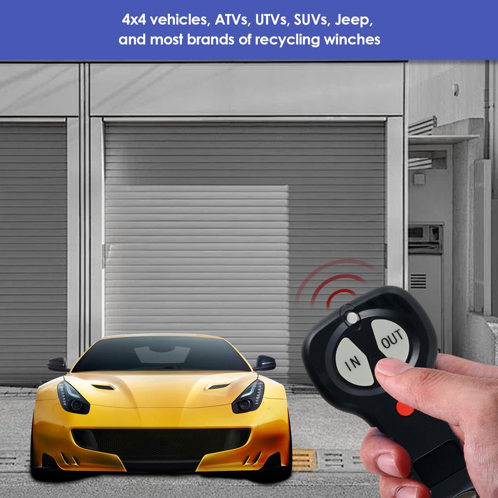 2PCS Wireless Winch Remote Control Kit 12V Universal Car Wireless Winch Remote Controller Heavy Duty Wireless Winch Controller