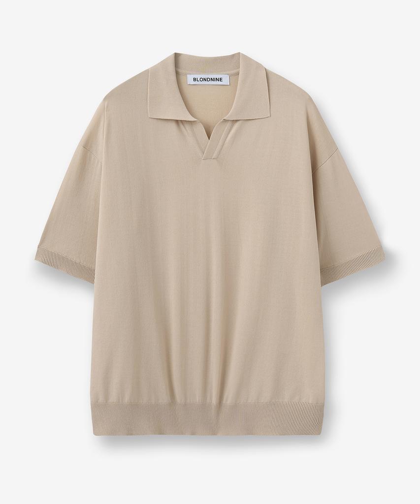 BLOND9 [Cool Viscose] Soft Open Collar Knit ( 9 Colors )
