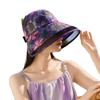 Empty Top Breathable Sun Hat Women'S Sun Protection Uv Protection Bucket Hat Mesh Yarn Ethnic Style Printing Hat Versatile