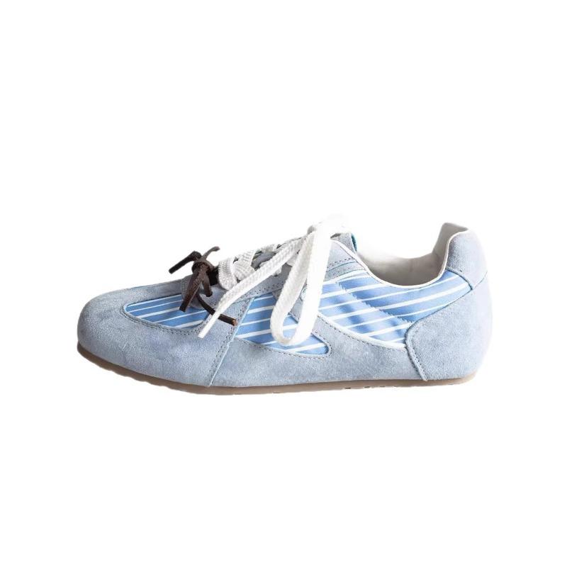 Retro contrasting color splicing flat bottom women's new fashionable versatile comfortable lightweight ballet style