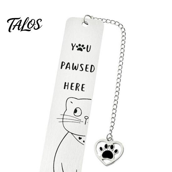 Novelty Cat Book Marker Cute Bookmark, Funny Metal Page with Creative Quote Bookmark Quotes, Stainless Steel for Readers, Lover Gift Rust Proof