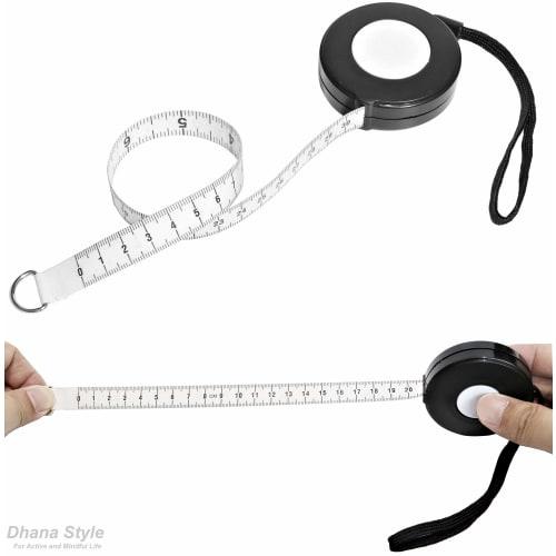 Tape Measure with One-Touch Rewind Button, Automatic Rewind, Lightweight, Compact, Slim, Portable, Roll Measure, Ruler, Double-Sided Graduations, 200c