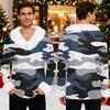Men's Christmas Printed Fleece Lined Hoodie | Faux Trim Party Sweatshirt With Pocket | Plus Size Loose Fit Holiday Pullover