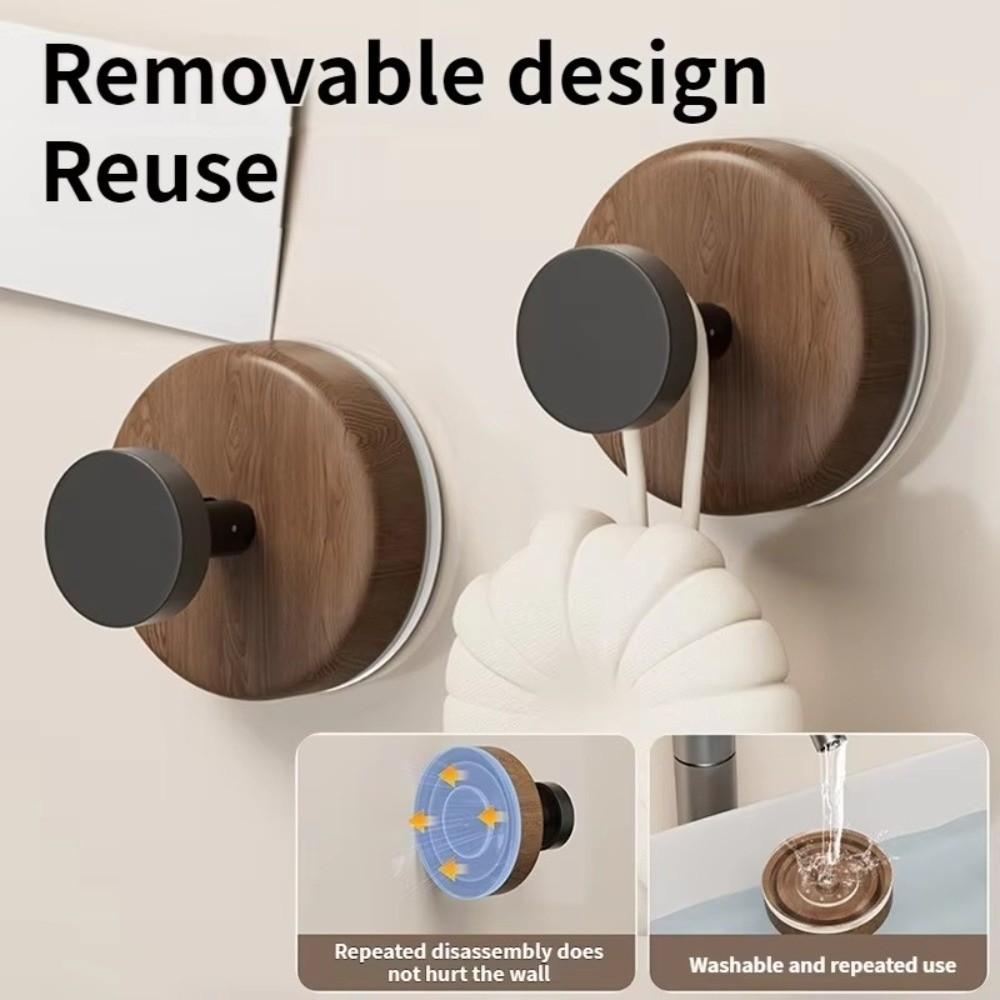 Walnut Texture Suction Hook Rotating Heavy-duty Adhesive Hanging New Traceless Adhesive Hooks
