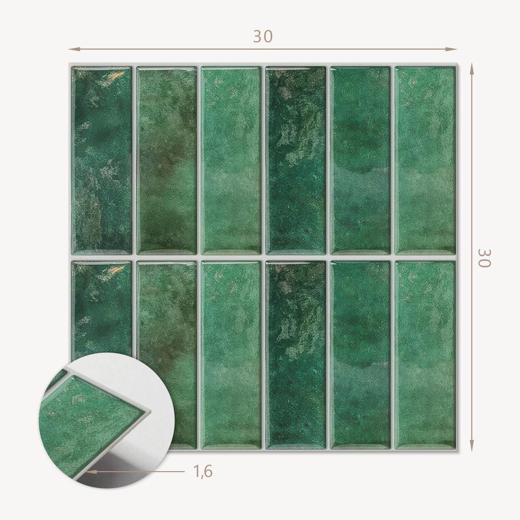 Vinyl Decoration With Print For Tool-Free Installation Vertical Tiles 9x30x30 cm