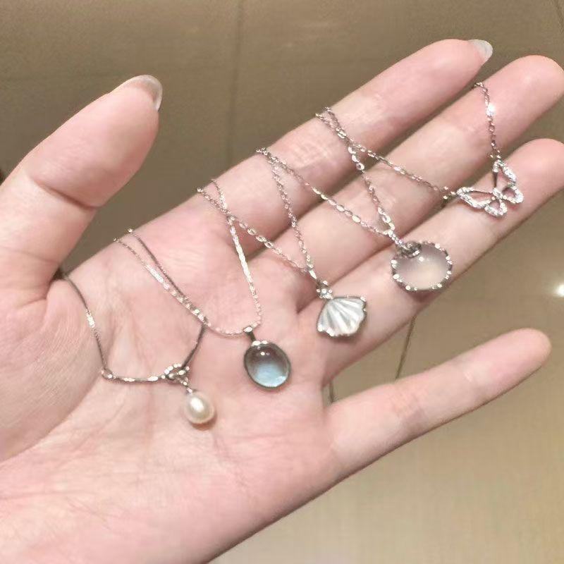 Five-Piece Moonstone Necklace Set - Elegant, Versatile, Light Luxury Choker
