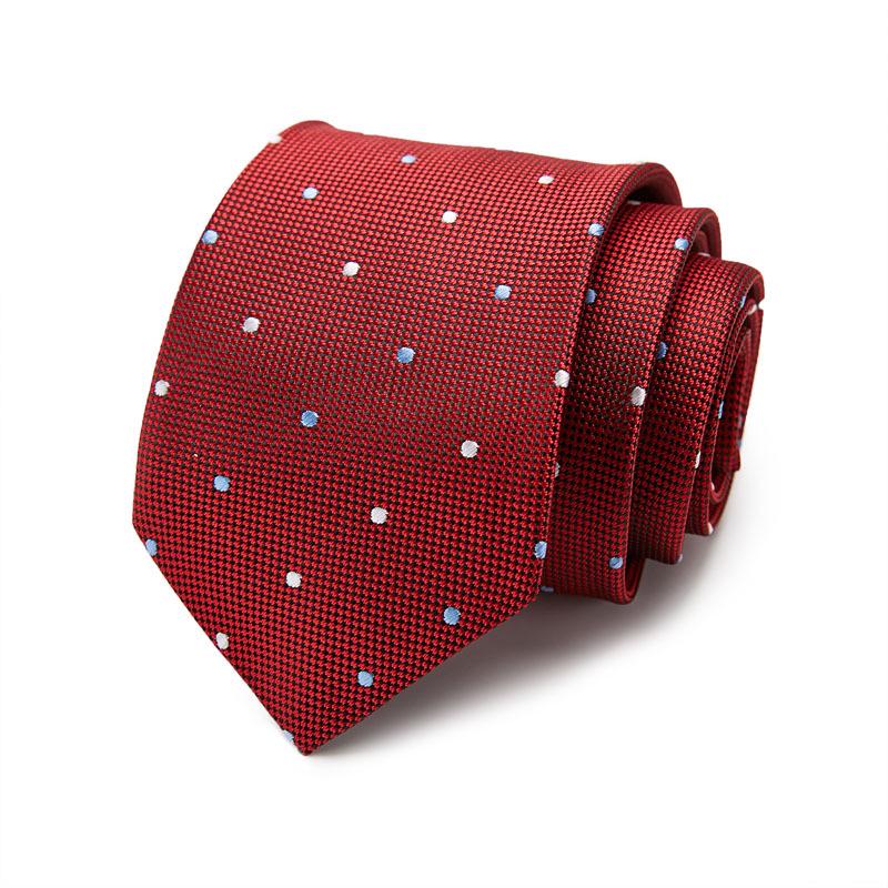 Men's 7.5cm Jacquard Polyester Striped Tie for Formal Business or Interviews