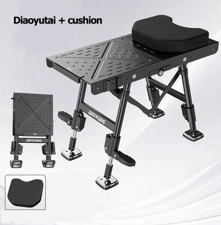 2025 Nova Plataforma de Pesca Multifuncional Telescópica Dobrável Ultraleve de Liga de Alumínio Espessada Pequeno Suporte de Pesca