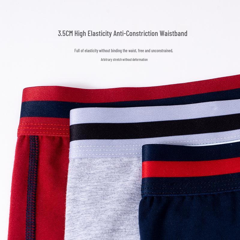 Men's European & American Pure Cotton Long Boxer Briefs - Plus Size Fitness Trunks