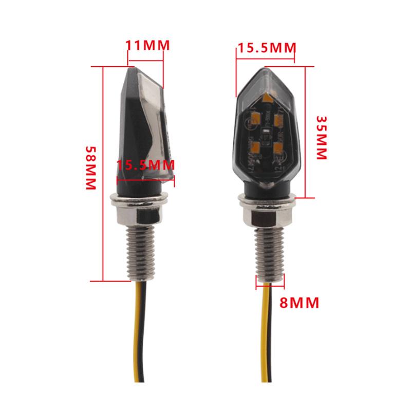 1Pcs Universal Mini Motorcycle Smoke Lens Turn Signal Light 5 Led 12V Amber Blinker Indicator Lamp Two Wire
