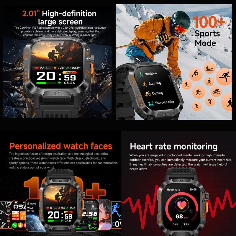 2026 New T-Rex3 Ultra 1200mAh Super Capacity Battery Adult Men Smart Watch 1.7" Large Screen Call 5ATM Waterproof Sports Watches