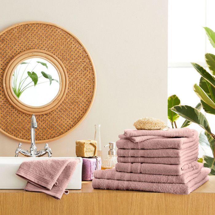 Complete 10-piece "Spa" Bathroom Set / 400 Gr/m² - "Spa" Old Rose