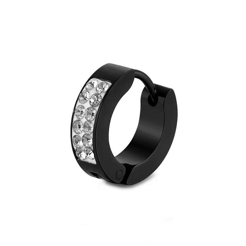 Fashion Diamond-studded Titanium Steel Ear Bar Clasp Stainless Steel Personalized Non-ear-piercing Ear Hook Earrings for Both Men and Women