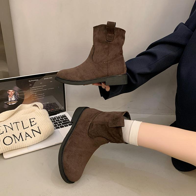 Fashion 2024 Winter New Style Retro Trendy Fashion Comfortable Thick Bottom Super Soft Velvet Sleeve Skinny Boots for Women