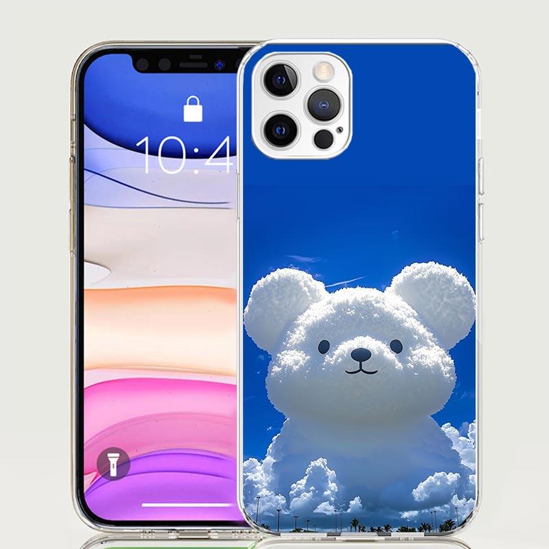 Sunny Clouds Teddy Bear Phone Case for Apple iPhone 17 Air 16 15 Plus 14 + 13 Mini 12 11 Pro Max 7 8 SE 16Max Soft Shell Cover C