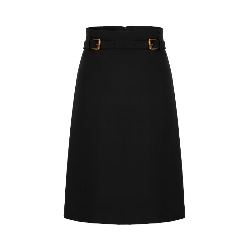 JUZI Annakol Women's Double Metal Belt Midi Skirt