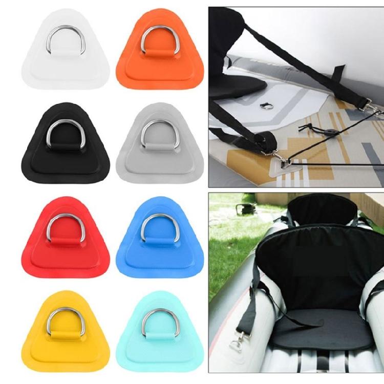 6Pcs D-Rings Patches PVC Stainless Deck Rigging Sets Inflatable Boat D-Rings Pad
