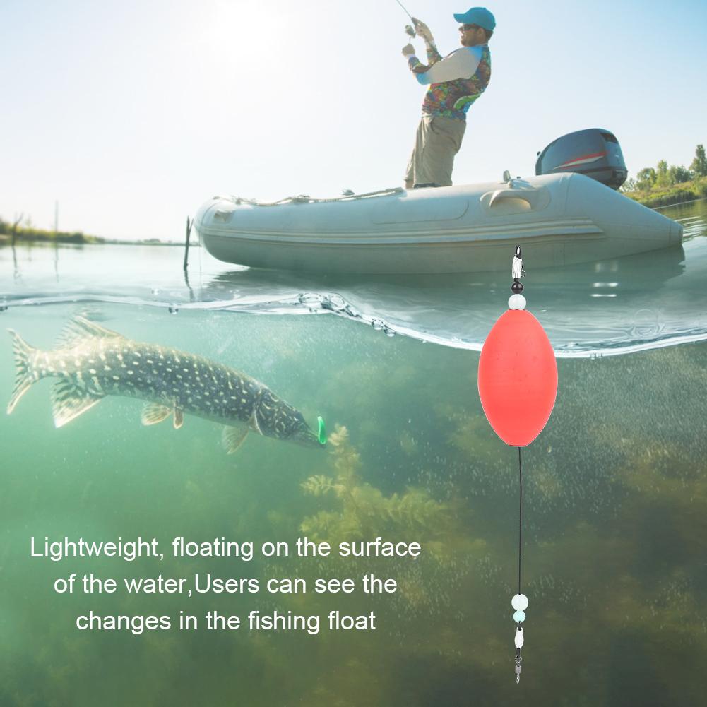 EPS Lightweight Red Oval Appearance Sea Fishing Float with Steel Wire Tackle Supplies