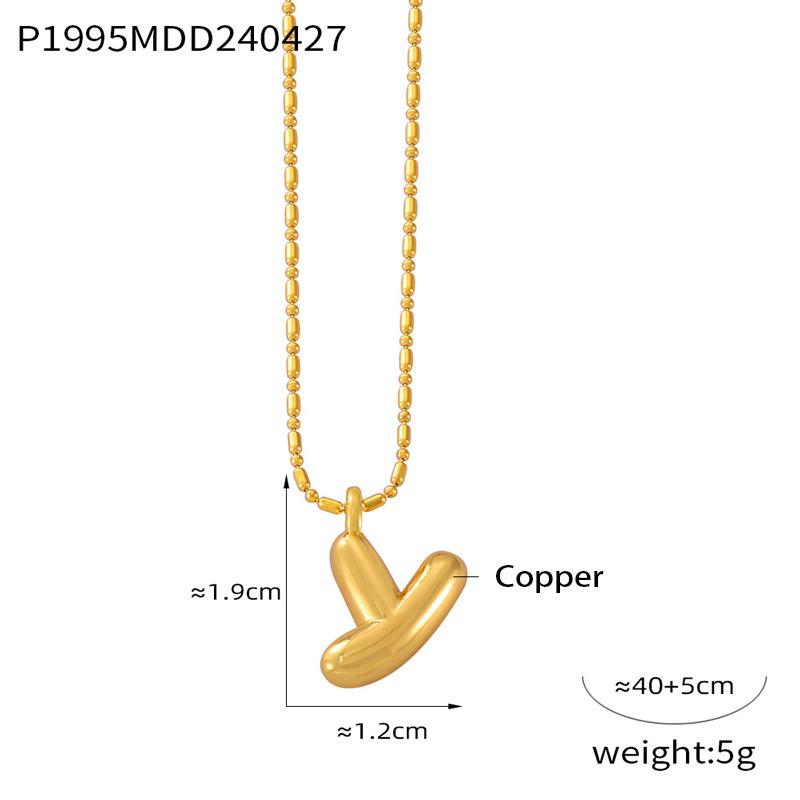 26 English Letter Copper Pendant Titanium Steel Necklace Female Niche Personality Collarbone Chain