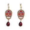 Personality Collarbone Chain Literature Vintage Earring Punk Metal Skull Pendant Necklace  Girl