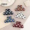Pince à Cheveux avec Noyau Métallique Pince Croc pour Femmes, Clip de Douche à Imprimé Pois, Dents Antidérapantes Requin Pince Croc Confortable, Accessoire Adapté Long Court Usage Quotidien