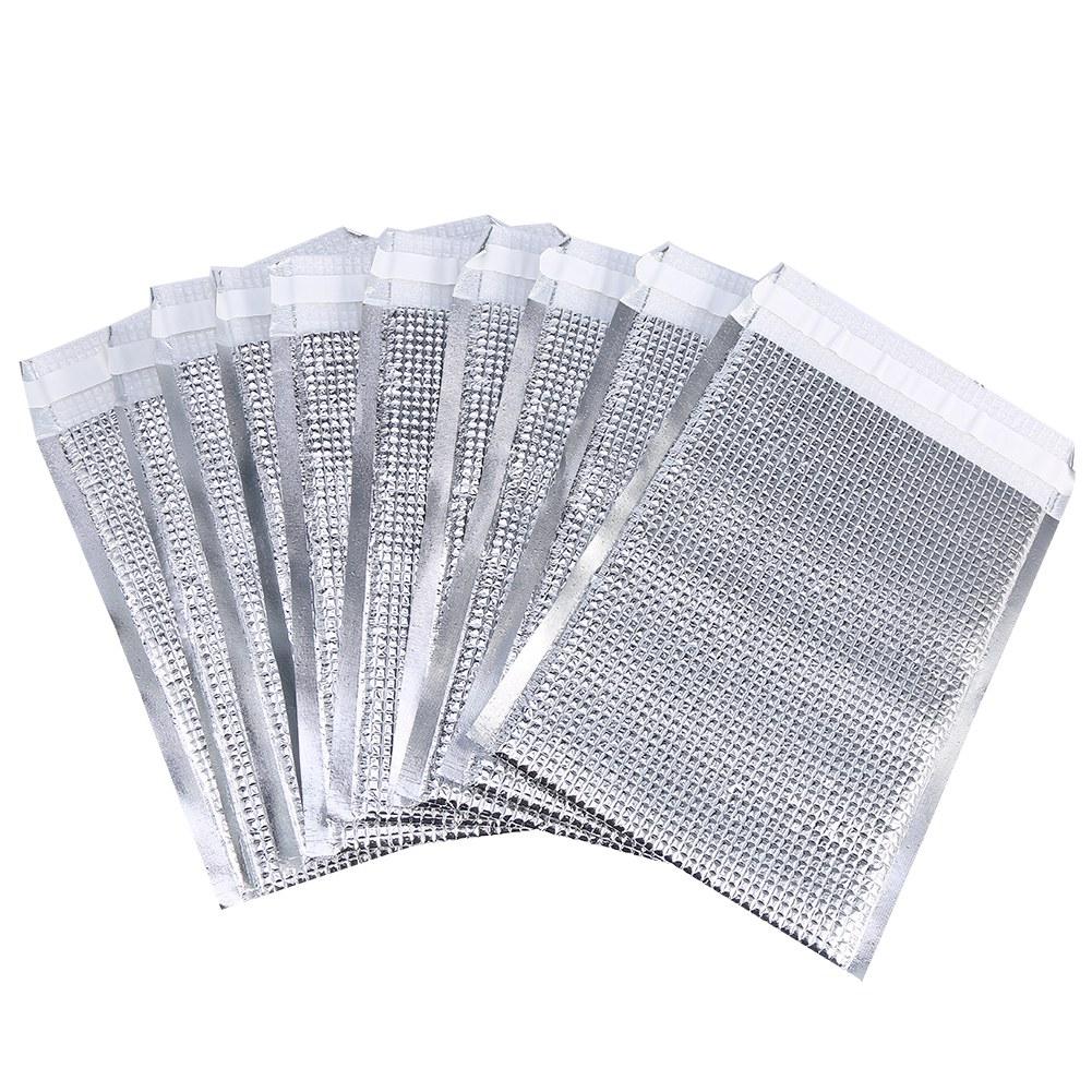 10 stücke set Einweg Aluminium Folie Isolierte Lebensmittel Lagerung Tasche Thermische Kühler Silber (20 * 25cm)