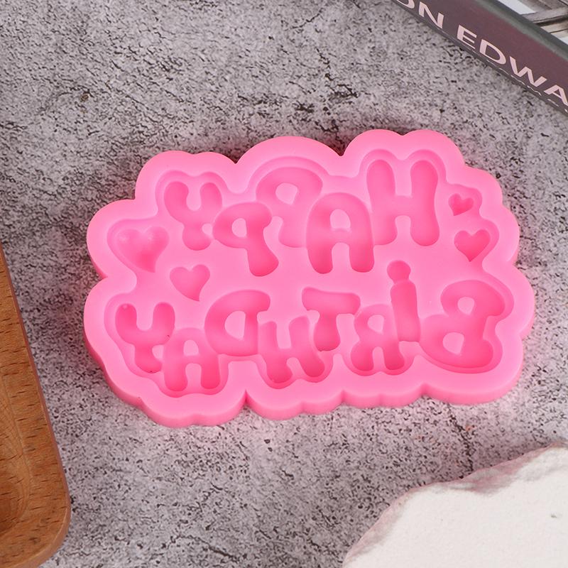 

1 шт. С днем рождения, симпатичная заглавная английская буква алфавита, силиконовая форма для девочек, форма для шоколада, силиконовая форма для выпечки розовый