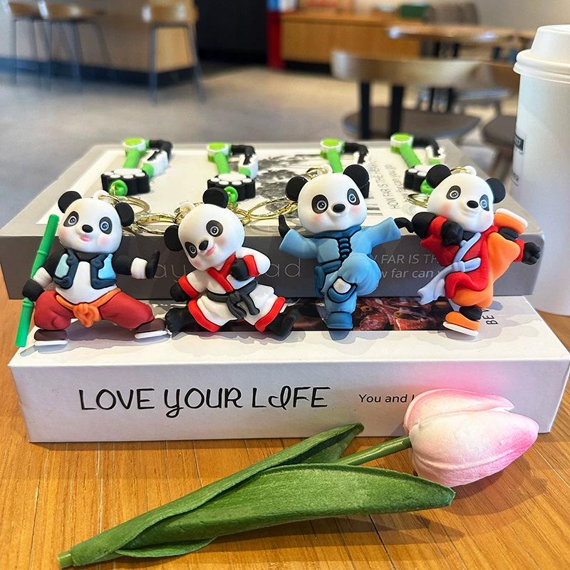 Kung Fu Panda Soft Rubber Keychain - Cute Schoolbag Ornament for Men & Women