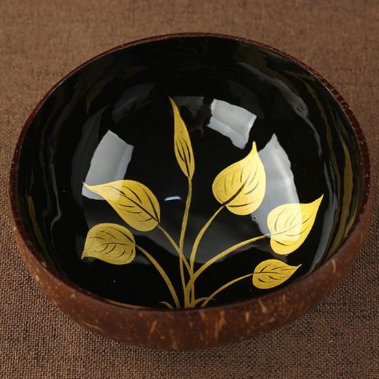 Blattmuster Natürliche Kokosnussschale Süßigkeiten Aufbewahrungsschale Behälter Home Dekoration