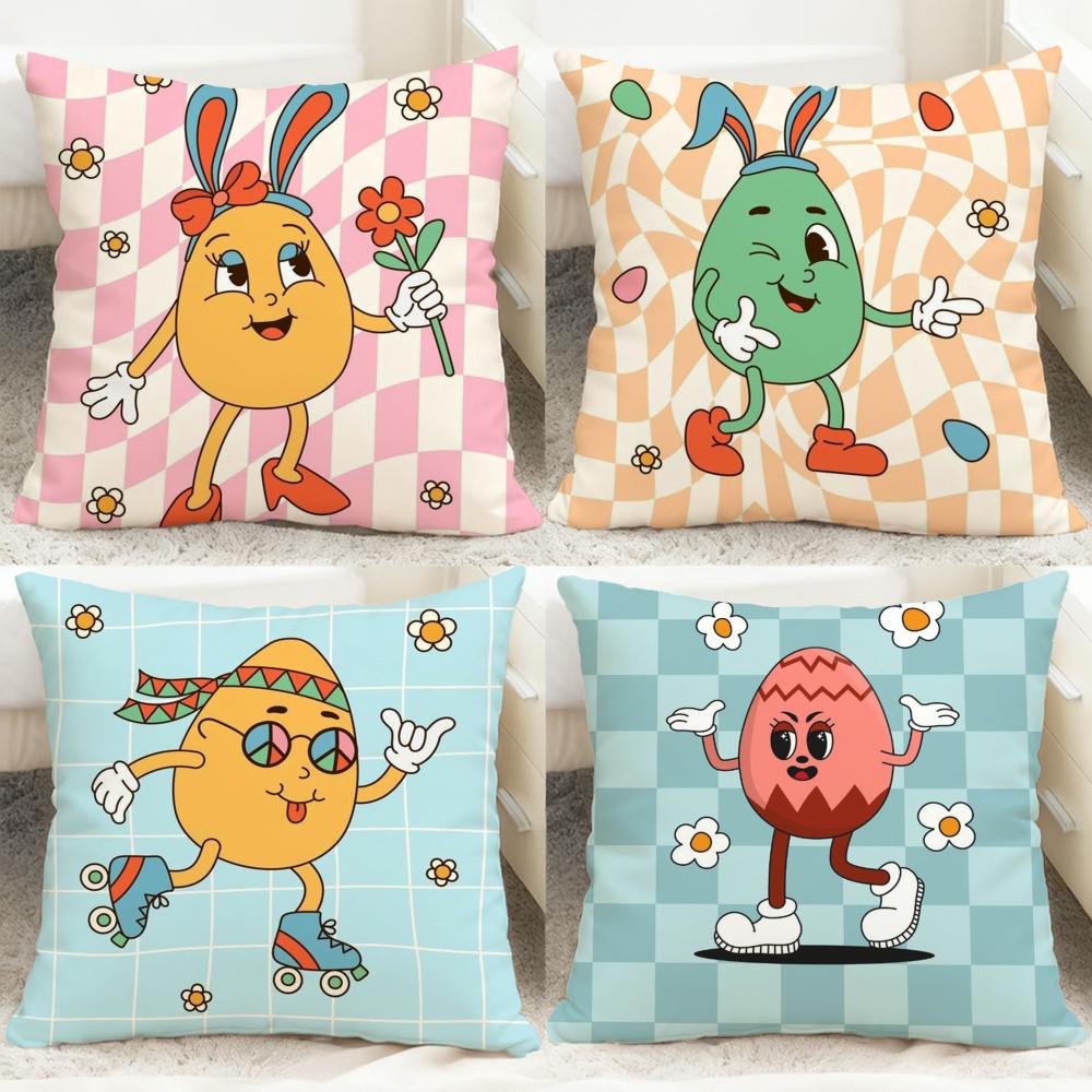 Easter Day Cushion Cover Comfortable Reversible Pillow Cover Ideal for Car Sofa Bedroom & Beyond