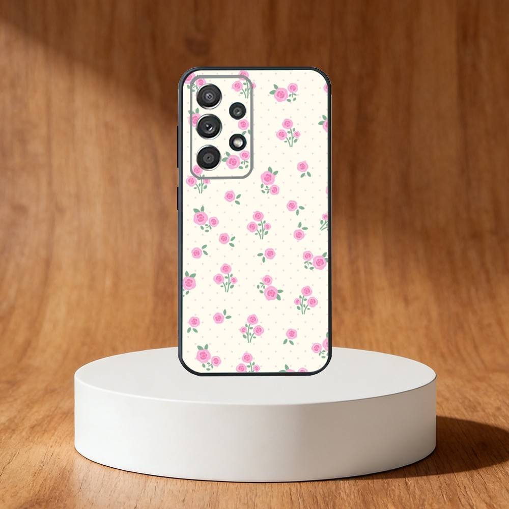 Ditsy Floral Phone Case For Samsung S25,S24,S21,S22,S23,S30,Ultra,S20,Plus,Fe,Note,10,9,5G Black Cover