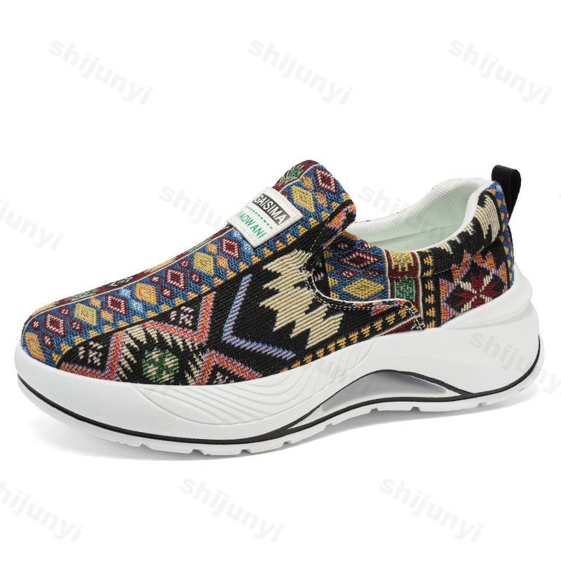 Fashion Men's Shoes 2025 New Spring Floral Cloth Designed Versatile Sports Casual Shoes Fashion Trend Comfortable Lightweight Sneakers