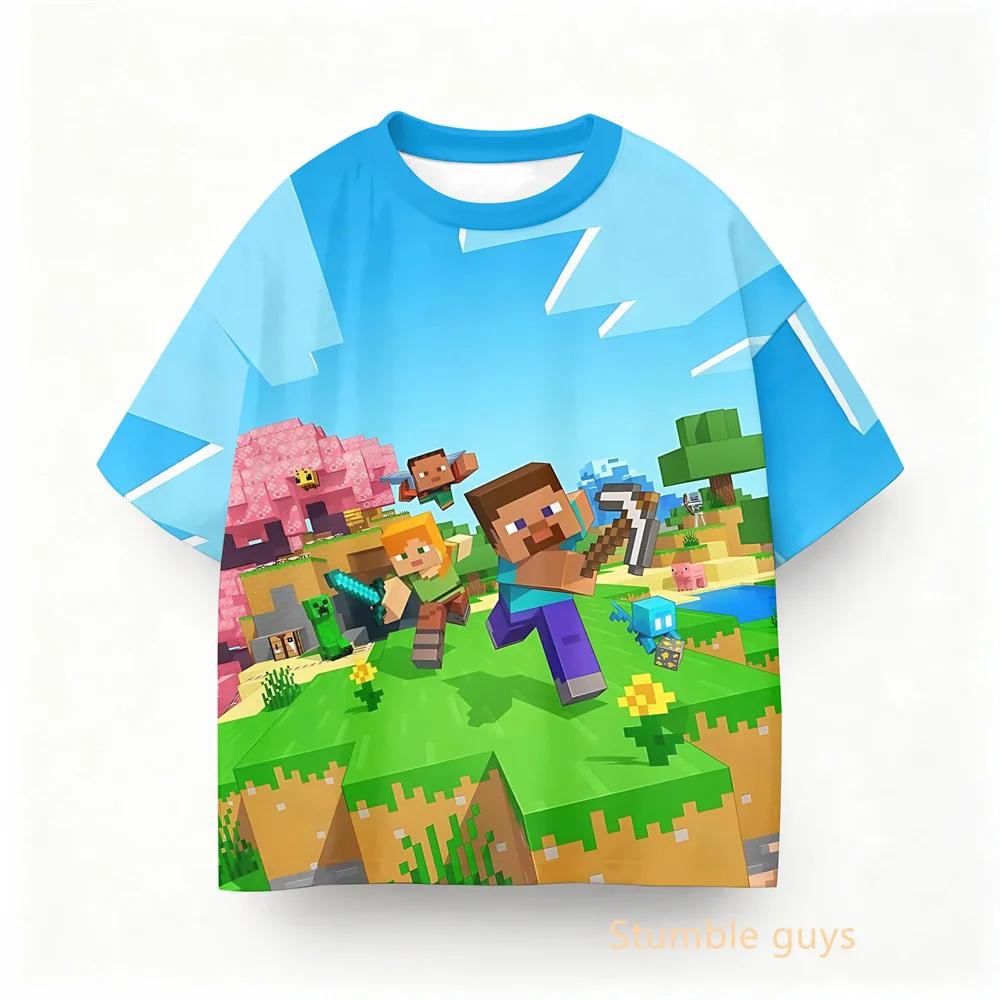 Roblox Kids Summer Game Casual Tee Boys Clothes Girls Anime Tops