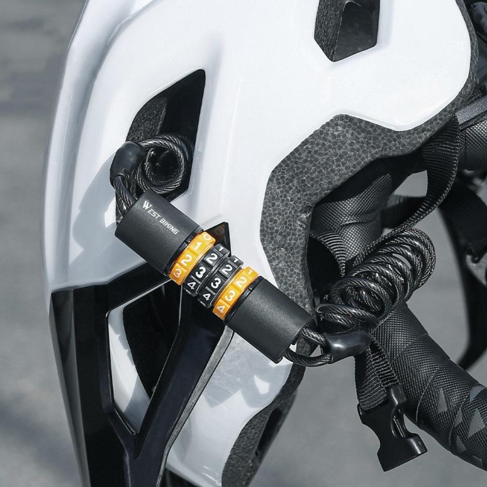 WEST BIKING Combination Cable Bike Lock Steel Cable Bike Chain Lock  for Mountain/Road Bikes