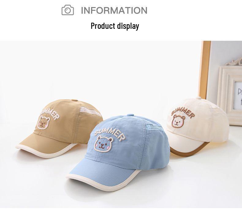 Baby Sun Protection Quick-Dry Baseball Cap for Summer