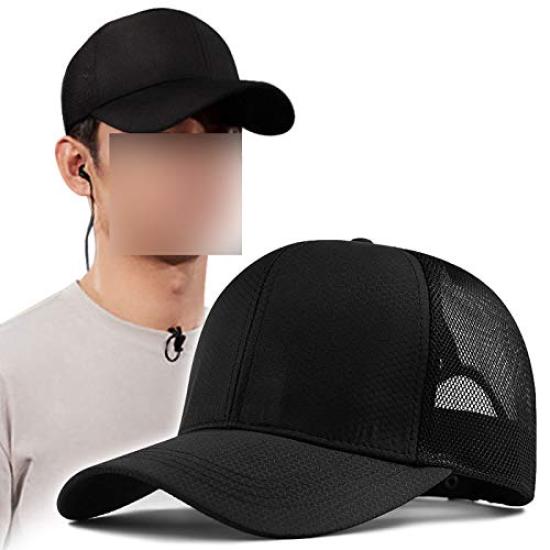 RF Large Size Deep Long Popular Cap, Men's Hat, 61-68cm, Mesh, Breathable, Quick-Drying, Lightweight, Unisex, Stylish, Cool, Brim, (Blue)