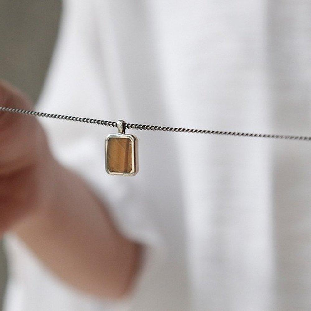 Bydaisy 03Sn045 Hoanseok Raw Stone Silver Necklace