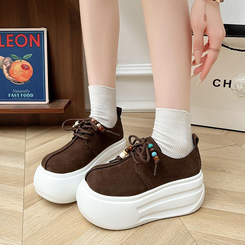 Fashion Microfiber Suede Platform Women Loafers 2025 New Brand Trend Fashion 8cm Thick Sole High Heel Walking Casual Shoes