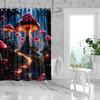 1PC Mashroom Wonderland Pattern Printed Shower Curtain, Waterproof, Washable, with 12 Hooks, Bathroom Shower, Bathtub, Home Use